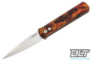 Pro-Tech Godfather - Del Fuego Custom Anodized Handle - Satin Blade