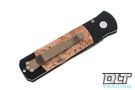 Pro-Tech Godson - Black Handle - Maple Inlay - Ladder Damascus Blade