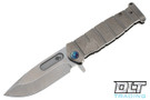 Medford USMC Fighter Flipper - Tumbled 3V - Tumbled Titanium - Flamed Hardware & Clip