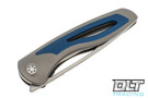 Sharp By Design Apex Drop Point Front Flipper - Grey & Blue - S90V Blade