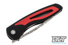 Sharp By Design Apex Tanto Front Flipper - Black & Red - Damasteel Blade