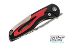 Sharp By Design Apex Tanto Front Flipper - Black & Red - Damasteel Blade