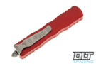 Microtech 225-10RD Dirac D/E - Red Handle - Stonewashed Blade