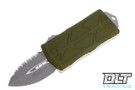 Microtech 157-12APOD Exocet D/E - OD Green Handle - Apocalyptic Blade