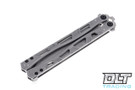 Kershaw Moonsault 5050 butterfly knife with 4.6" 14C28N spear point blade and stainless steel handles. 