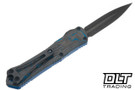 Heretic Manticore S with blue camo carbon fiber, black MagnaCut dagger blade. 