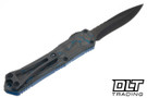 Heretic Manticore S with blue camo carbon fiber, black MagnaCut dagger blade. 