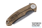 Curtiss F3 Large Flipper - Wharncliffe MagnaCut - SPM Milling - Bronze Stonewash Titanium - Blasted & Polished Hardware