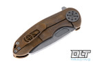 Curtiss F3 Medium Flipper - Wharncliffe MagnaCut - Ball Milling - Bronze Stonewash Titanium - Blasted Hardware