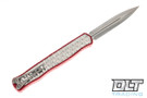 Heretic Cleric II D/E Red Aluminum - Stainless Inlay - Stonewashed MagnaCut