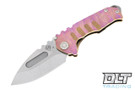 Medford Praetorian Genesis T Drop Point - Tumbled S45VN - Violet & Bronze Lightning Sculpting - Violet Clip withBronze Flat