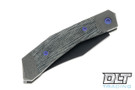 Jack Wolf Cyborg Jack - Black Canvas Micarta - Blasted & Stonewashed Bolster - Purple Hardware - Black Cerakote Blade