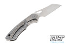 Olamic Cutlery WhipperSnapper Bolsterlock Wharncliffe - Satin Blade - Frosty Bolster - Damasteel Handle - Frosty Clip - 600 - Back