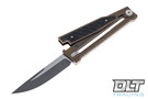 Reate EXO 3V Drop Point - Bronze Anodized Titanium - Marbled Carbon Fiber