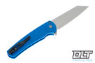 Pro-Tech Malibu Reverse Tanto - Textured Blue Handle - Stonewashed M390 Blade