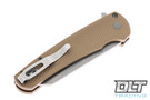 Pro-Tech Malibu Reverse Tanto - Textured Tan Handle - Stonewashed M390 Blade