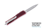 Microtech 147-10DMR UTX-70 D/E - Distressed Merlot Red Handle - Apocalyptic Blade