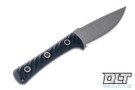 RMJ Tactical Utsidihi - Tungsten Cerakote -  Black Linen Micarta