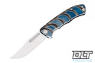 Vehement Mongrel S45VN - Flamed & Tumbled Titanium - Tumbled Blade #11