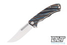 Vehement Mongrel S45VN - Flamed & Tumbled Titanium - Tumbled Blade #3