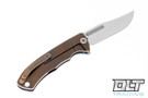 Vehement Mongrel S45VN - Flamed & Bronze Anodized Titanium - Tumbled Blade - Bronze Hardware #2