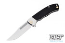 Vehement Mongrel S45VN - PVD Titanium - Brushed Bolster - Tumbled Blade - Brass Hardware