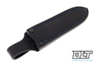 Skinbender Grunt Sheath - Black Leather - Blue Thread
