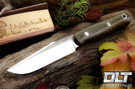 Bark River Ultra Lite Field Knife Green Canvas Micarta - Red Liners