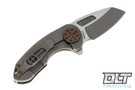 Curtiss F3 Compact Flipper - Wharncliffe MagnaCut - Stonewash Titanium - Bronze Hardware
