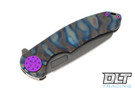 Curtiss F3 Large Flipper - Wharncliffe MagnaCut - Torched Stonewash Titanium - Purple Hardware