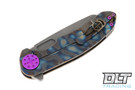 Curtiss F3 Large Flipper - Wharncliffe MagnaCut - Torched Stonewash Titanium - Purple Hardware