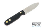 LT Wright Bushcrafter 3V - Flat Ground - Black Micarta - Red Liners