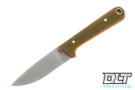 Battle Horse Woodsman - Flat Ground CPM-154 - Green Micarta - Orange Liners