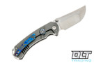 Melvin Lozada Custom Hound 3.25 - S35VN Nightmare Grind - Zirc Blasted Titanium Handle - Black Timascus Clip