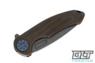 Curtiss F3 Large Flipper - Slicer MagnaCut - Ball Milling - Bronze Stonewash Titanium - Blue Hardware