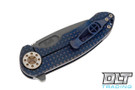 Curtiss F3 Medium Flipper - Slicer MagnaCut - Frag Milling - Dark Blue Stonewash Titanium - Bronze Hardware