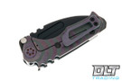 Medford Micro Praetorian T Drop Point - PVD S45VN - Bead Blasted Cement with Purple Bronze Tremors Sculpting - Purple PVD Hardware & Purple Cement Clip #1