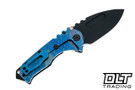 Medford Praetorian T Drop Point - PVD 3V - Blue & Aqua Rope Sculpting - PVD Hardware