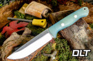 Bark River Bravo 1.25 LT 3V Ghost Green Jade G-10 - Matte - Blue Liners - Rampless