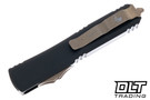 Microtech 123-13DMS Ultratech T/E - Black Handle - Bronze Apocalyptic Blade - Dead Man's Hand Engraving - Signature Series