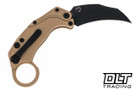 Reate EXO-K Karambit - Tan Aluminum - Black PVD