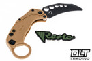 Reate EXO-K Karambit - Tan Aluminum - Black PVD