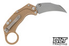 Reate EXO-K Karambit - Tan Aluminum - Stonewashed