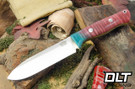 Bark River Bravo Alpha Cru-Wear Teal & Red Tigertail Maple Burl - Yellow Liners