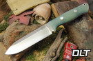 Bark River Bravo Alpha Cru-Wear Ghost Green Jade G-10 - Matte - Blue Liners