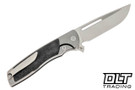Sharp By Design Evo Typhoon Drop Point - Bead Blasted Titanium - Marbled Carbon Fiber Inlay
