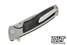 Sharp By Design Evo Typhoon Drop Point - Bead Blasted Titanium - Marbled Carbon Fiber Inlay