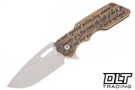 Attn2Detail MK 1 Medium - Satin Drop Point MagnaCut - Bronze Lazer Engraved 2A