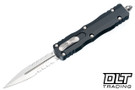 Microtech 225-11 Dirac D/E - Black Handle - Stonewashed Blade