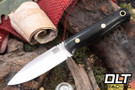 Bark River Bushcraft Scout MagnaCut Black Canvas Micarta - Brass Pins